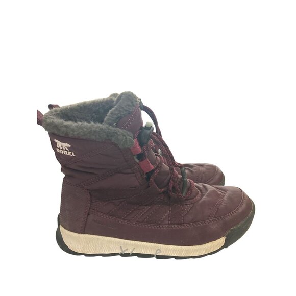 Sorel Youth Size 1 Purple Waterproof Insulated Fur Lined Winter Snow Boots - Picture 4 of 7